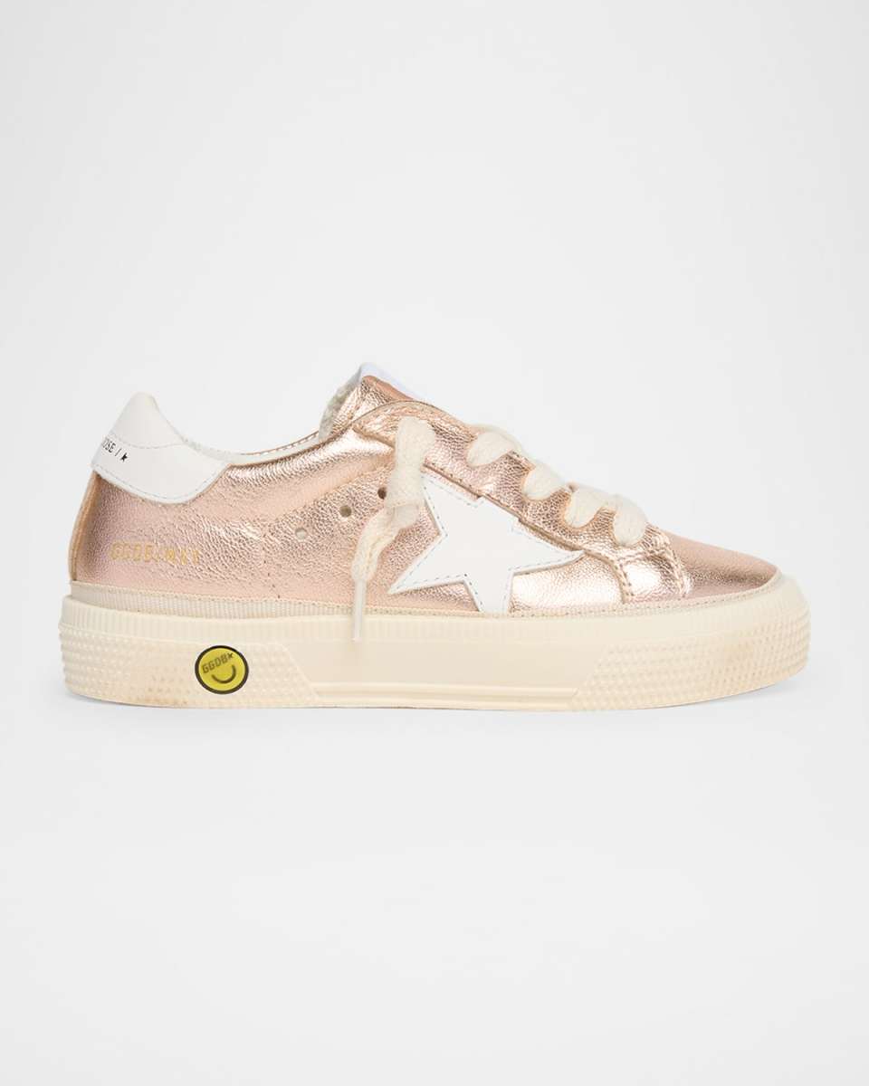 Girl's May Laminated Leather Low-Top Sneakers, Toddler/Kids